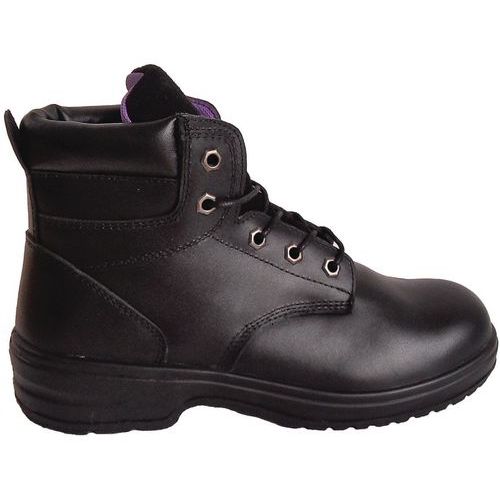 Ladies Safety Boots Black Leather 3 Year Guarantee