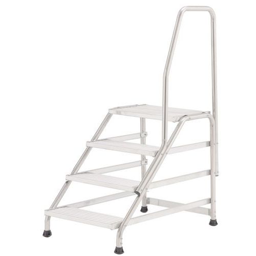 Fixed step stool with 1 handrail Manutan UK