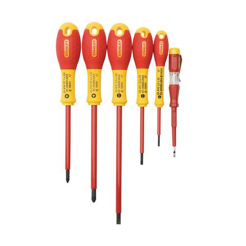 6-piece VDE 1,000 V insulated Stanley® screwdriver set
