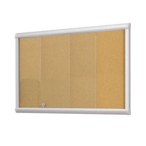 Indoor Enclosed Cork Bulletin board Security glass door Manutan UK