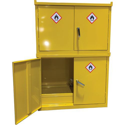 Yellow Stackable COSHH Cupboard Elite Manutan.co.uk