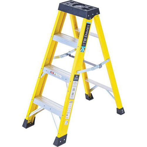 Fibreglass Step Ladder Professional Electrician's Ladder Manutan UK