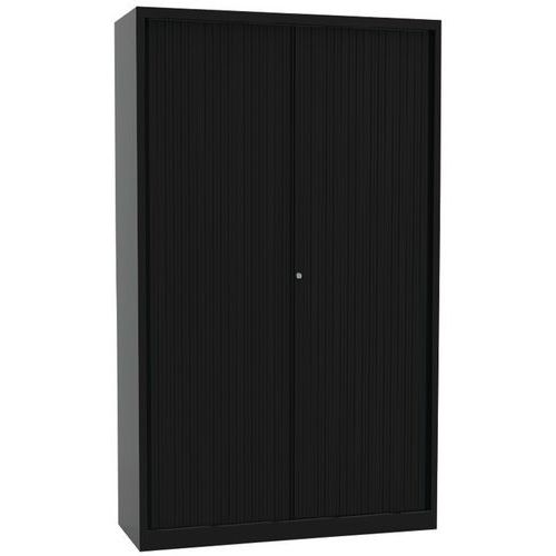 Tambour door cupboard - without top working surface - black Tambour door cupboard - without top working surface - black