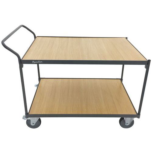 Wooden Shelf Tray Trolley 250kg Trucks and Trolleys Manutan