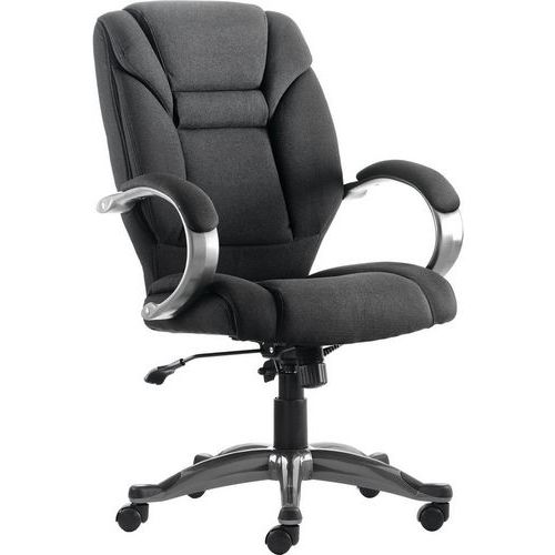 Fabric Executive Office Chair - Ergonomic & Adjustable - Padded Arms Fabric Executive Office Chair - Ergonomic & Adjustable - Padded Arms