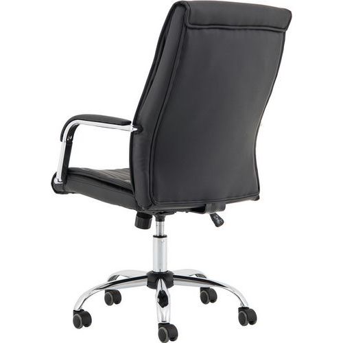 Black Office Chair High Back Luxury Faux Leather Ergonomic Arms