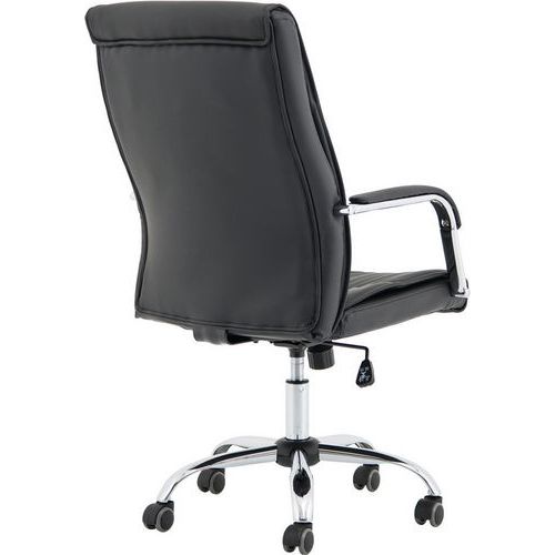 Black Office Chair High Back Luxury Faux Leather Ergonomic Arms