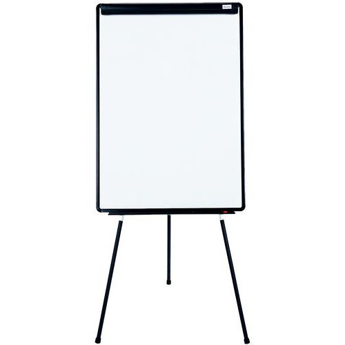 Dry Wipe Whiteboard & Flipchart Easel - Black Telescopic Leg - Manutan Expert