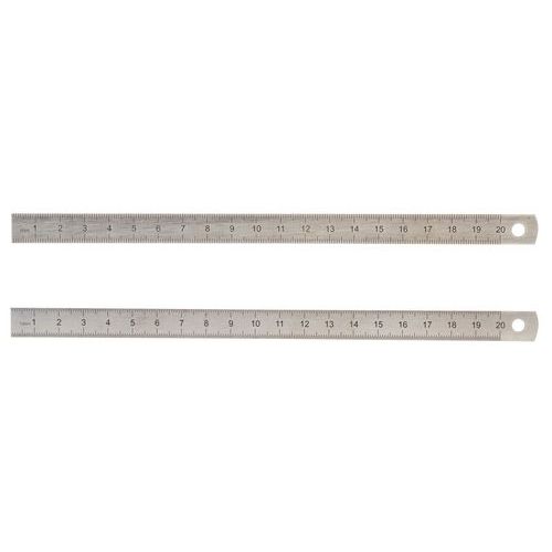 Ridged Steel Ruler Semi-rigid stainless steel ruler - 2 faces - Manutan.co.uk