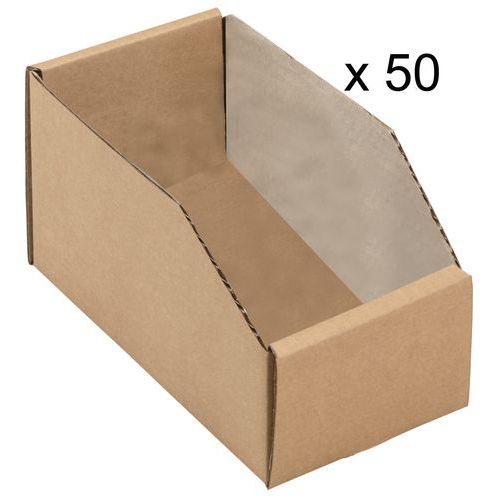 Economy Cardboard Stock Boxes 2.4L Storage Containers Manutan