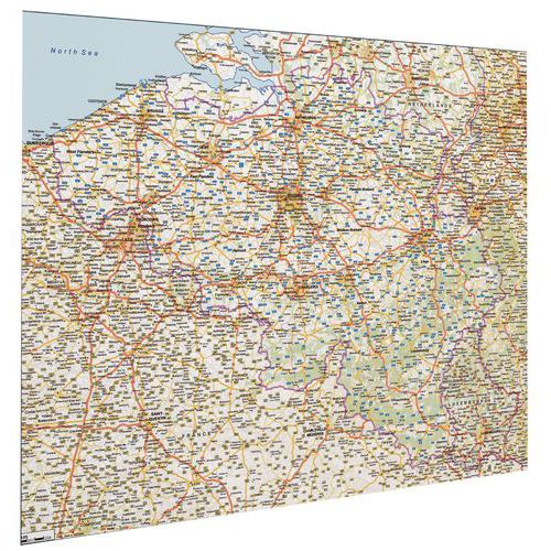 Magnetic road map of Belgium and Luxembourg 110 x 130 cm Magnetic road map of Belgium and Luxembourg 110 x 130 cm