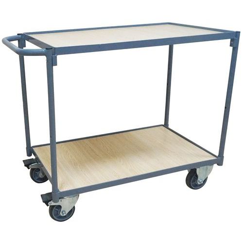 Shelf Trolley 250kg with Horizontal Bar Trolleys Manutan