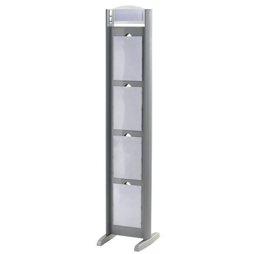 Totem fixed display stand - Double-sided - 8 A4 sections - Paperflow