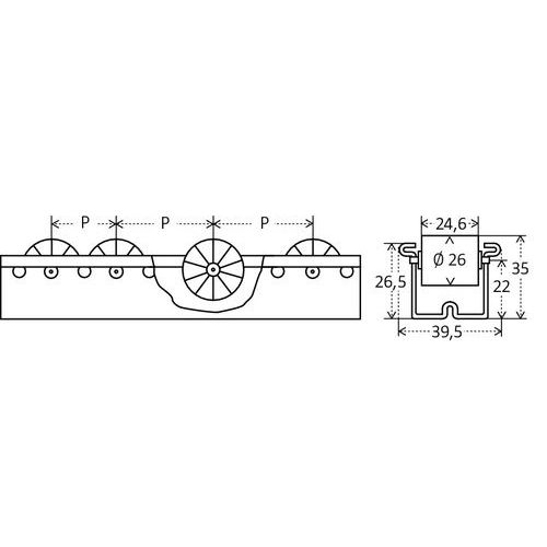 cylindrical rollers :- P = no rollers cylindrical rollers :- P = no rollers