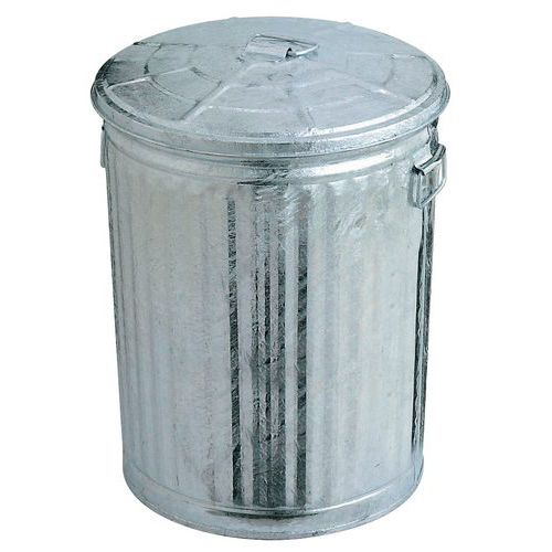 54ltr Galvanized Refuse Bin Recycling & Waste Manutan