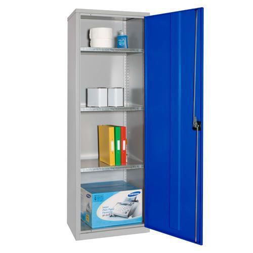 Narrow Metal Cabinet With 3 Shelves 1830x610x457mm Manutan Uk