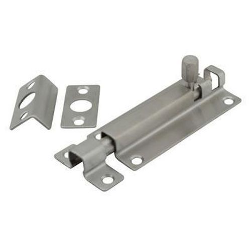 Straight Barrel Bolt 80 x 38mm Satin Stainless Steel Manutan UK