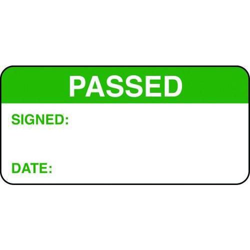 Passed Quality Control Labels  - Textual - Industrial Compliance Signs