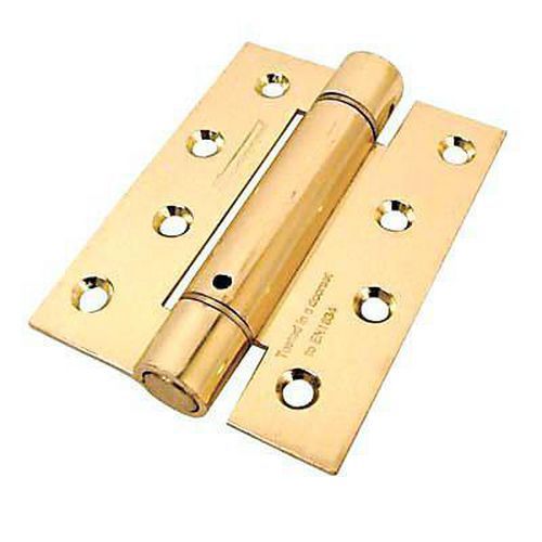 Adjustable Sprung Hinge - 100 x 75mm - Electro Brass Plated Adjustable Sprung Hinge - 100 x 75mm - Electro Brass Plated