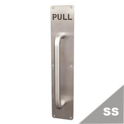 Altro Engraved Pull Handle on Plate - 375 x 75 x 1.5mm - Satin Stainless Steel Altro Engraved Pull Handle on Plate - 375 x 75 x 1.5mm - Satin Stainless Steel