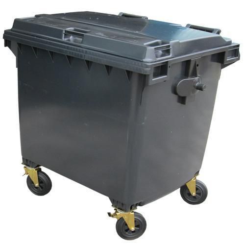Large Four Wheel Wheelie Bin 1100L Outdoor Waste Manutan UK