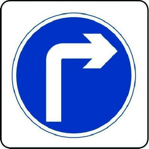 Turn Right - Aluminium Sign for Traffic Control and Safety