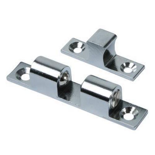 Veel 2 Double Ball Roller Catch 70 x 8mm Satin Chrome Ironmongery