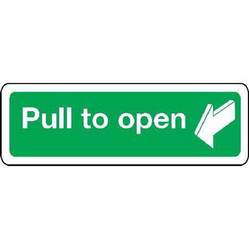 Pull To Open Sign - Doors/Emergency Exits - Aluminium Plastic & Vinyl