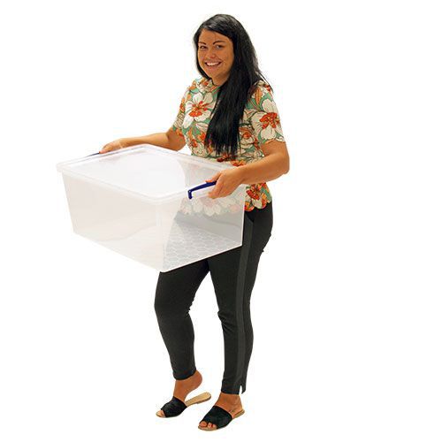 Nestable Clip Lock Box - 62 L - Clear - Really Useful Boxes - Manutan.co.uk