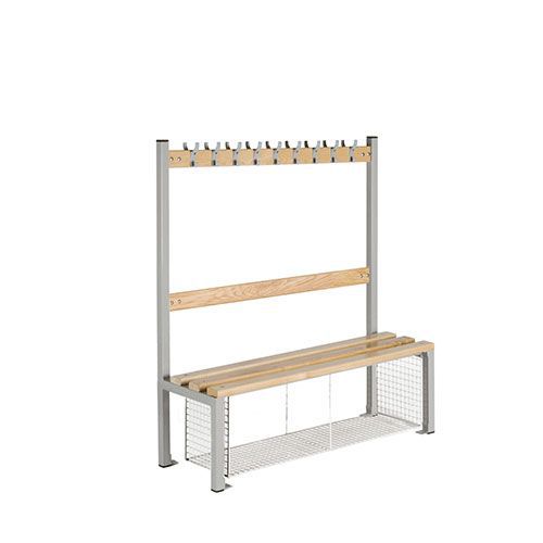 School Single Sided Bench With Shoe Trays Hxw 1370x1200 Manutan Uk