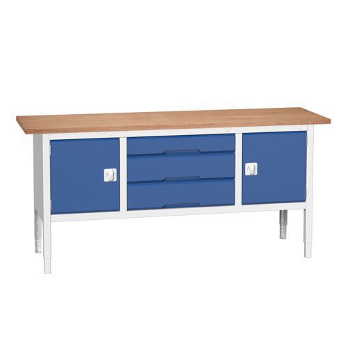 Bott Verso Adjustable Workbench x3 Drawers & 2 Cabinets 830-930x2000x600mm Bott Verso Adjustable Workbench x3 Drawers & 2 Cabinets 830-930x2000x600mm