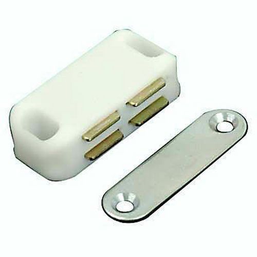 Budget Magnetic Catch - 40mm - 4.0kg Pull - White - Hardware Budget Magnetic Catch - 40mm - 4.0kg Pull - White - Hardware