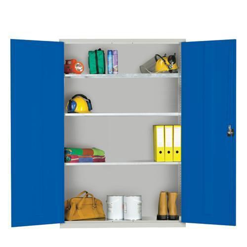 Wide Metal Lockable Storage Cupboard 1830x1220x457mm Manutan UK