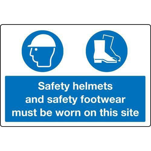 Safety Helmets & Safety Footwear - Sign Safety Helmets & Safety Footwear - Sign