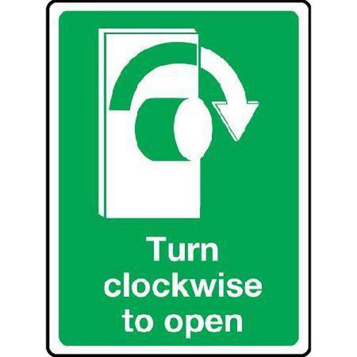 Emergency Escape Signs Turn Clockwise To Open Signs & ID
