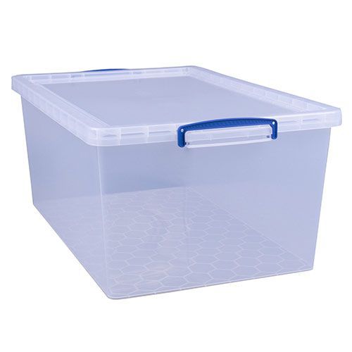 Nestable Clip Lock Box - 62 L - Clear - Really Useful Boxes - Manutan.co.uk