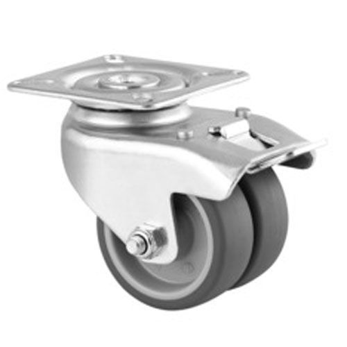 Double Rubber Castor With Plate Fitting 50mm Castors & Wheels