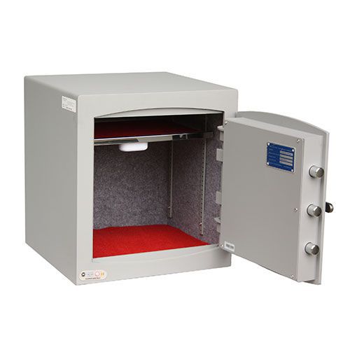 Mini Electronic Vault Safe Silver Hotel Security Manutan UK