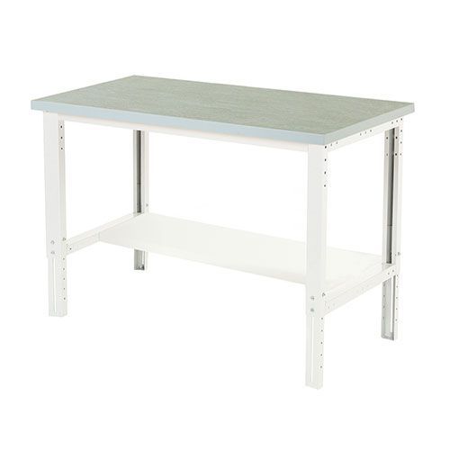 Bott Cubio Height Adjustable Workbench Shelf & Lino Top 740-1140x1500x900mm Bott Cubio Height Adjustable Workbench Shelf & Lino Top 740-1140x1500x900mm