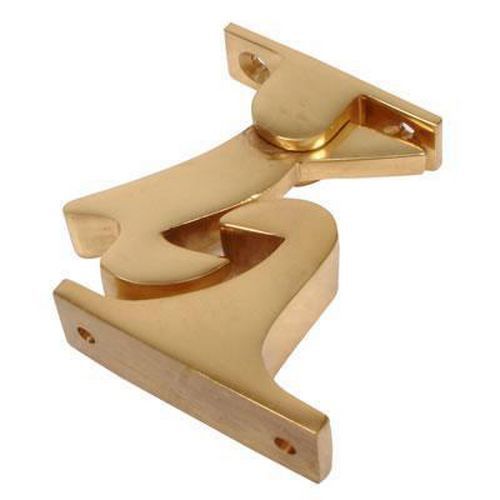 Gravity Door Holder 60mm Polished Brass Ironmongery Manutan UK