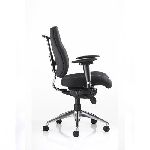 Chiro Medium Back Posture Chair Black Adj Arms Chiro Medium Back Posture Chair Black Adj Arms