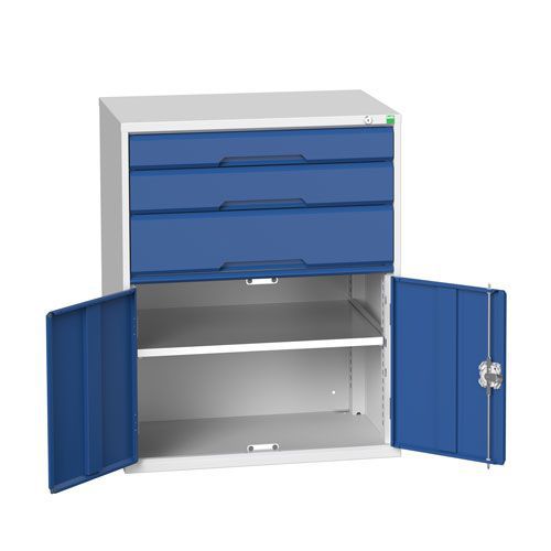 Bott Verso 1 Shelf Multi-Drawer Combined Metal Tool Cabinet 1000x800mm Bott Verso 1 Shelf Multi-Drawer Combined Metal Tool Cabinet 1000x800mm