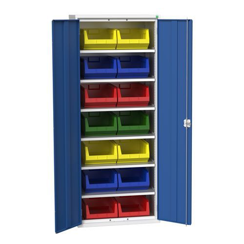 Bott Verso Workshop Storage Cabinet With 14 Bins HxW 2000x800mm Bott Verso Workshop Storage Cabinet With 14 Bins HxW 2000x800mm