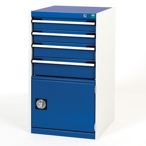 Bott Cubio Combi Cabinet Perfo Door 1 Shelf And 4 Drawers 1000x525x525 Bott Cubio Combi Cabinet Perfo Door 1 Shelf And 4 Drawers 1000x525x525