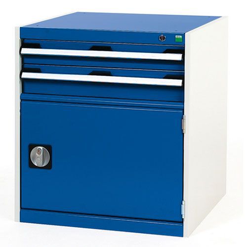 Bott Cubio Combi Cabinet Perfo Door 1 Shelf And 2 Drawers WxD 650x750 Bott Cubio Combi Cabinet Perfo Door 1 Shelf And 2 Drawers WxD 650x750