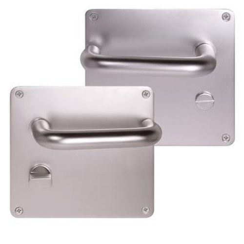 Return to Door Handle Square Plate Aluminium Bathroom Set 20mm Return to Door Handle Square Plate Aluminium Bathroom Set 20mm