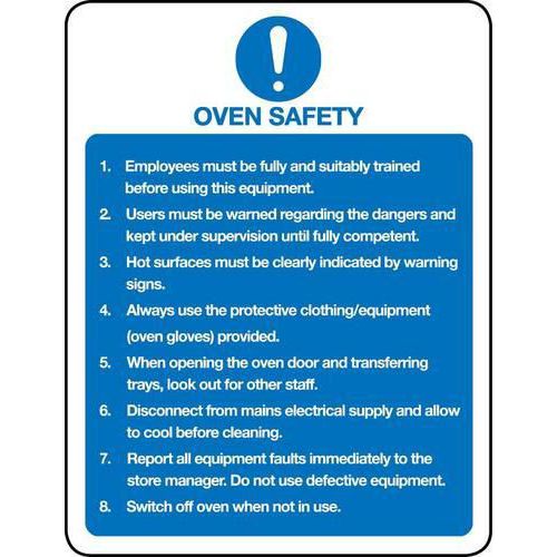 Oven Safety Sign Signs & ID Manutan UK