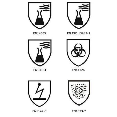 EN 14605. EN ISO 13982-1. EN 13034. EN 14126. EN 1149-5. EN 1073-2. EN 14605. EN ISO 13982-1. EN 13034. EN 14126. EN 1149-5. EN 1073-2.