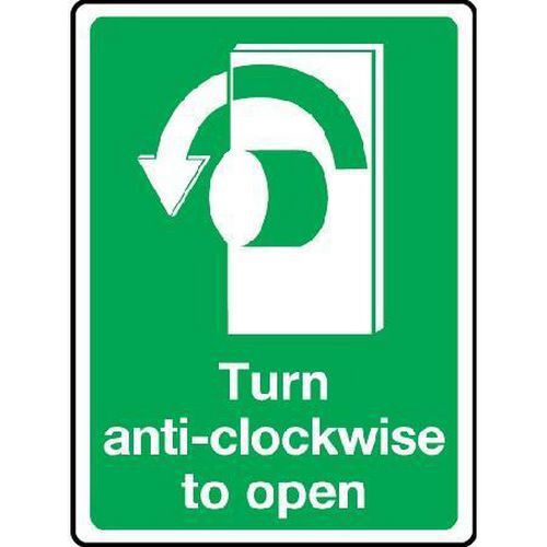 Emergency Escape Signs Turn AntiClockwise Signs & ID Manutan UK