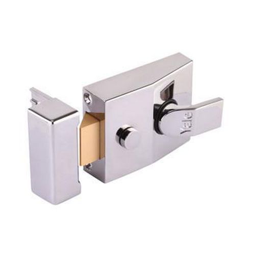 Yale 89 Double Locking Nightlatch - 60mm Backset - Polished Chrome Case/Cylinder Yale 89 Double Locking Nightlatch - 60mm Backset - Polished Chrome Case/Cylinder